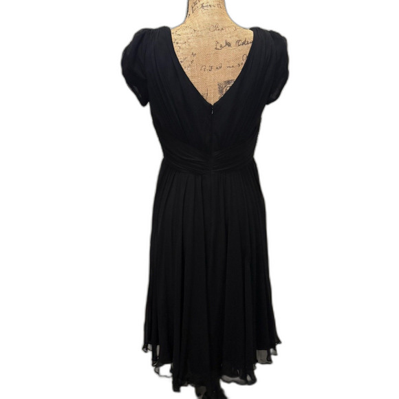 Suzi Chin for Maggy Boutique 100% Silk Dress‎ Cap Sleeve LBD Feminine Size 8 - Picture 5 of 7